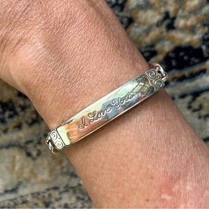 ✨Brighton “I Love You” silver link & bar bracelet 7”, claw closure. Brilliant!